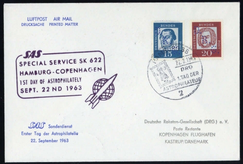 1963, Weltraum,Raumfahrt,sonstige, Brief