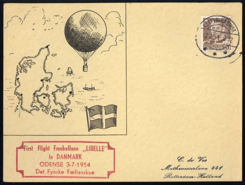 1954, Dänemark, 305, Brief
