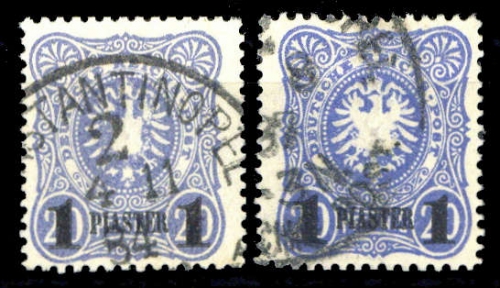 1884, Deutsche Auslandspost Türkei, 3 (2), gest.