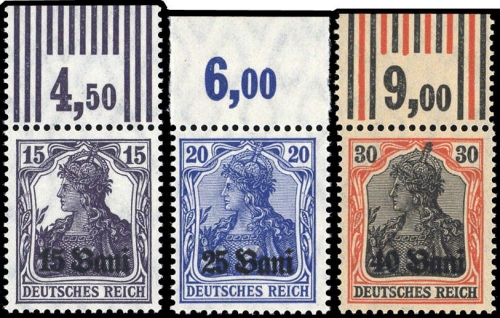 1917, Deutsche Besetzung I. WK Rumänien, 1-3 F OR Type 2/3/2, **