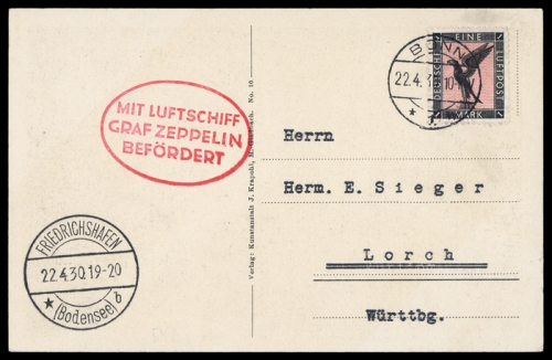 1930, Zeppelin,Zeppelinpost LZ 127,Deutschlandfahrten 1930, Si ...