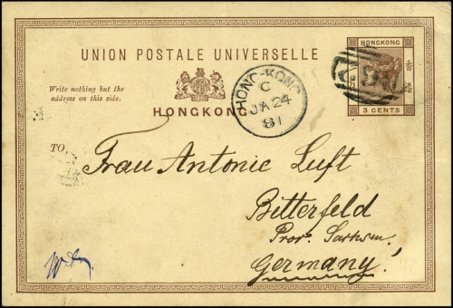 1881, Hongkong, Brief