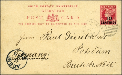 1889, Gibraltar, Brief