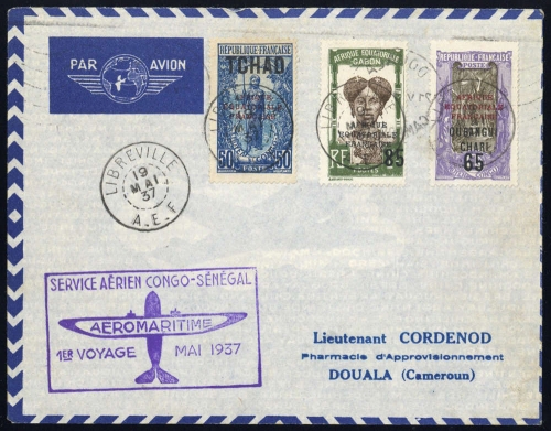 1937, Französisch Äquatorial Afrika, Brief