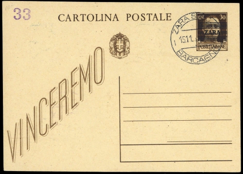 1943, Deutsche Besetzung II. WK Zara, P 2 u.a., Brief