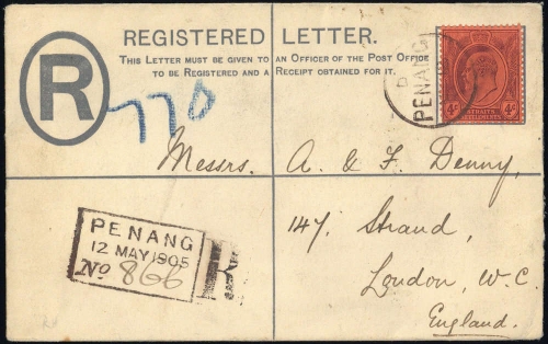 1905, Malaiische Staaten Straits Settlements, Brief