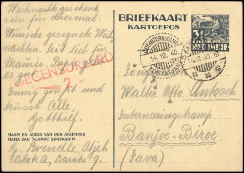 1940, Niederländisch Indien, Brief