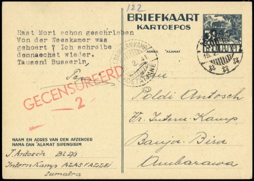 1941, Niederländisch Indien, Brief