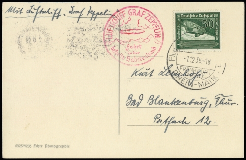 1938, Zeppelin,Zeppelinpost LZ 130,Sudetenlandfahrten, Si 456, ...
