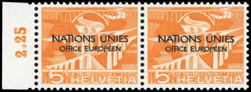 1950, Schweiz Europäisches Amt der Vereinten Nationen ONU, 1 PF ...