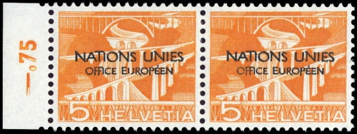 1950, Schweiz Europäisches Amt der Vereinten Nationen ONU, 1 PF ...