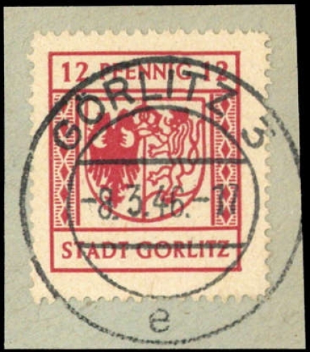 1945, Deutsche Lokalausgabe Görlitz, 8 y, Briefst.