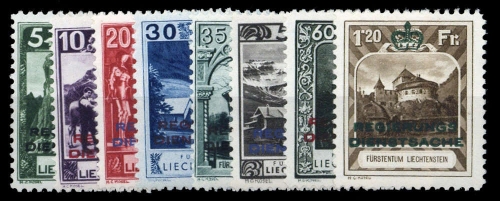 1932, Liechtenstein, D 1-8, *