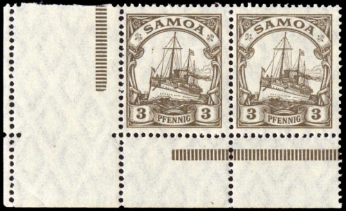 1915, Deutsche Kolonien Samoa, 20 L Ecke, **
