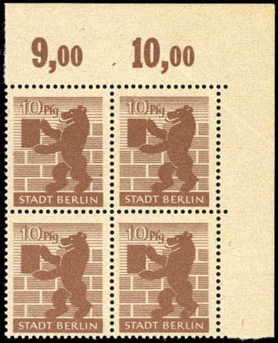 1945, SBZ Berlin Brandenburg, 4 A b waz (4) Ecke, **