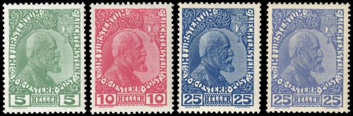 1912, Liechtenstein, 1-3 y a+b, *