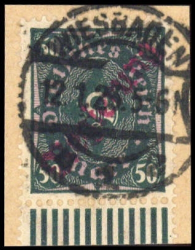 1923, Deutsches Reich Dienst Regierung Wiesbaden, WIE 18 (W) II ...