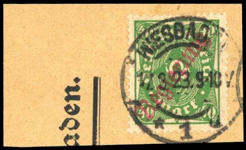 1923, Deutsches Reich Dienst Regierung Wiesbaden, WIE 16 II b, ...