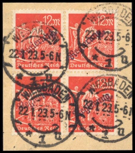 1923, Deutsches Reich Dienst Regierung Wiesbaden, WIE 11 I a (4) ...