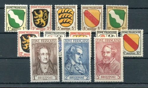 1945, Französische Zone Allgemeine Ausgabe, 1-13, **