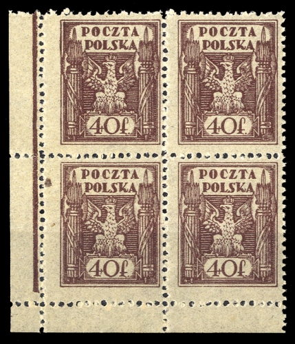 1922, Ost-Oberschlesien Reguläre Ausgabe, 4 (4) Ecke, **