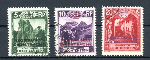 1933, Liechtenstein, D 1-3, gest.