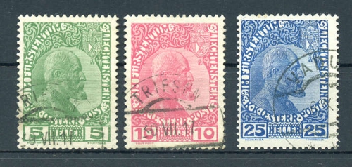 1912, Liechtenstein, 1-3 x, gest.