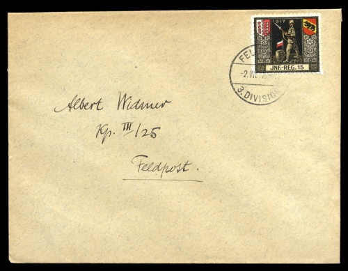 1917, Schweiz Soldatenmarken, Brief