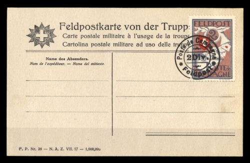 1918, Schweiz Soldatenmarken, Brief