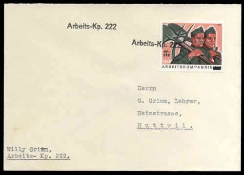1940, Schweiz Soldatenmarken, Brief