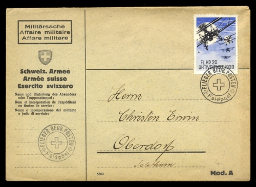1939, Schweiz Soldatenmarken, Brief