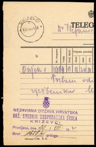 1941, Kroatien, Brief