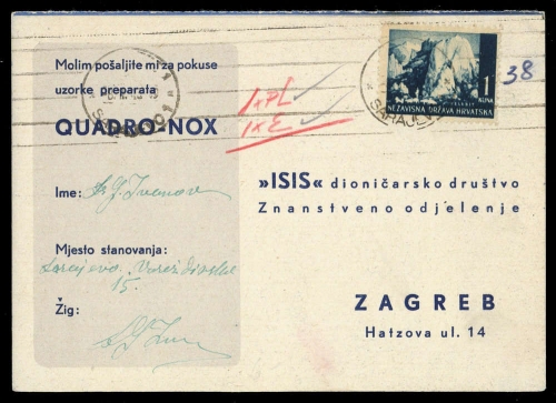 1943, Kroatien, 50, Brief