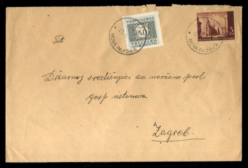 1943, Kroatien, 53 + P 11, Brief