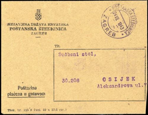 1943, Kroatien, Brief