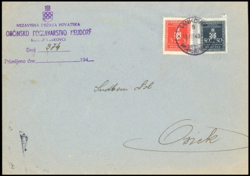 1943, Kroatien, D 2 + D 6, Brief