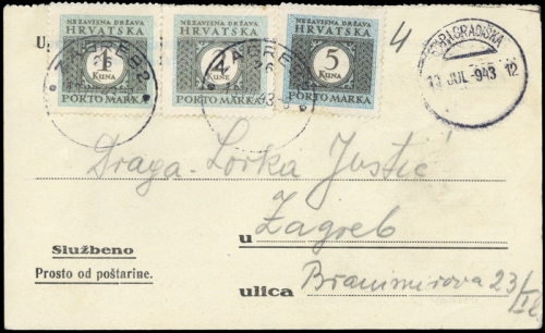 1943, Kroatien, P 12-14, Brief