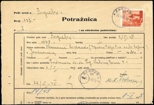 1945, Kroatien, 58, Brief