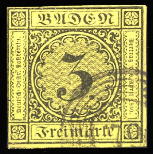 1851, Altdeutschland Baden, 2, gest.