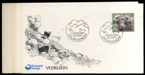 1975, Färöer, 7-20 u.a., FDC