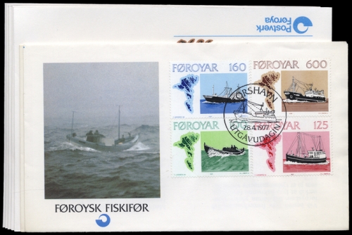 1977, Färöer, 24-27 u.a., FDC