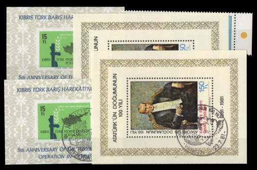 1979, Türkisch Zypern, Bl. 1 u.a., **, gest.