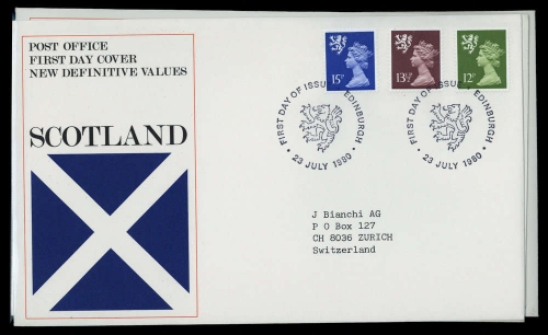 1980, Grossbritannien Regional Schottland, 29-31 u.a., FDC