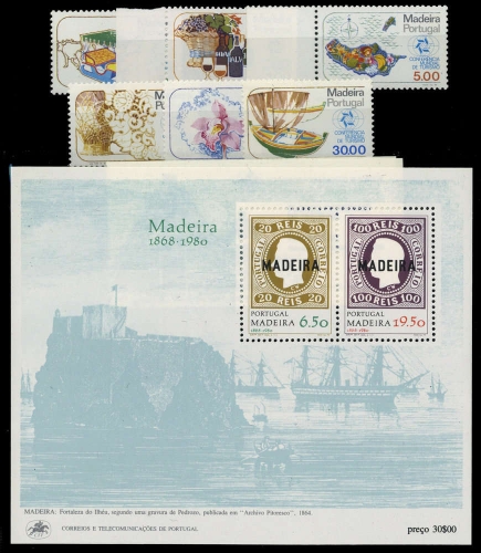 1980, Madeira, Bl. 1 u.a., **