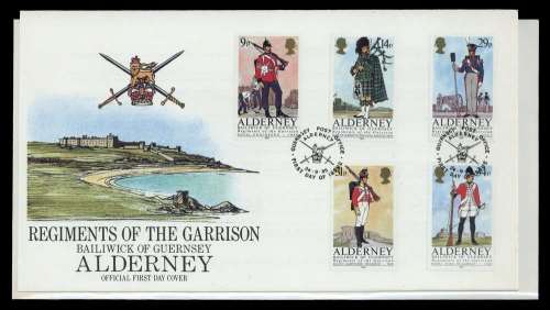 1985, Alderney, 23-27 u.a., FDC