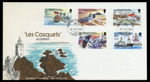 1991, Alderney, 49-53, FDC