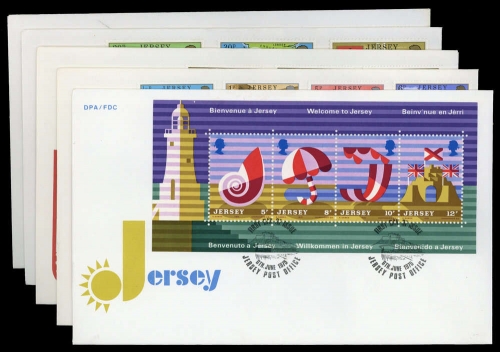 1975, Jersey, Bl. 1 u.a., FDC