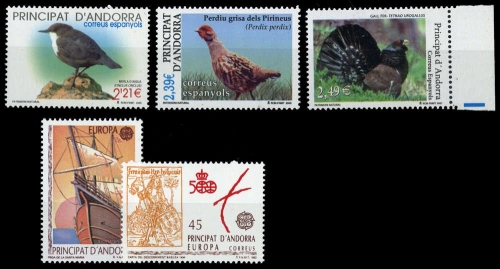 1992, Andorra Spanische Post, 226-27 u.a., **