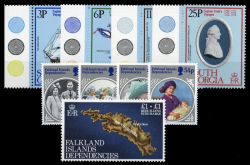 1979, Falkland Abhänige Gebiete E Allg. Ausgaben, 74-77 u.a., **