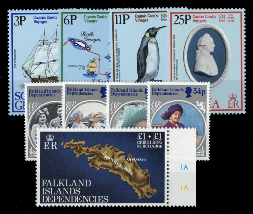 1979, Falkland Abhänige Gebiete E Allg. Ausgaben, 74-77 u.a., **